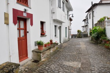 Typical architecture in Tazones, Asturias Spain clipart