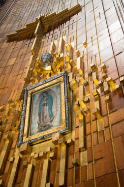 Painting of Guadalupe Virgin, Guadalupe Shrine in Mexico city clipart