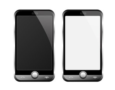 Cell Phone Silver Gray Orabge Screen clipart
