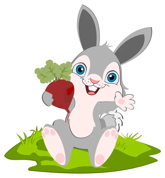小兔子和萝卜 — 图库矢量图片