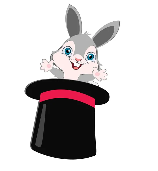 Kaninen i en hatt — Stock vektor