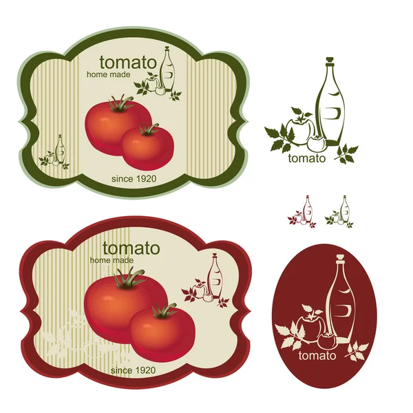 复古番茄标签 — 图库矢量图片