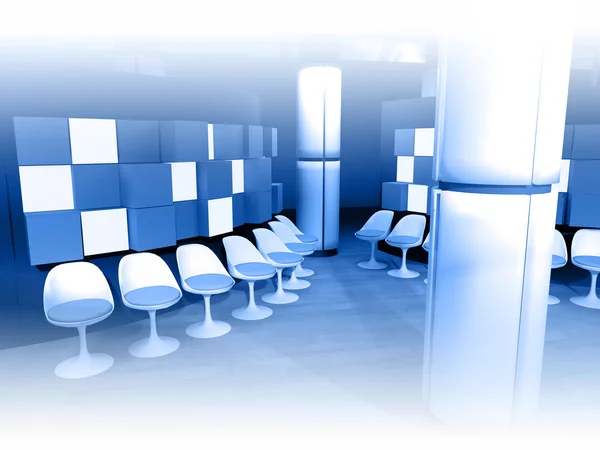 stock image Hospital waiting room, white chairs