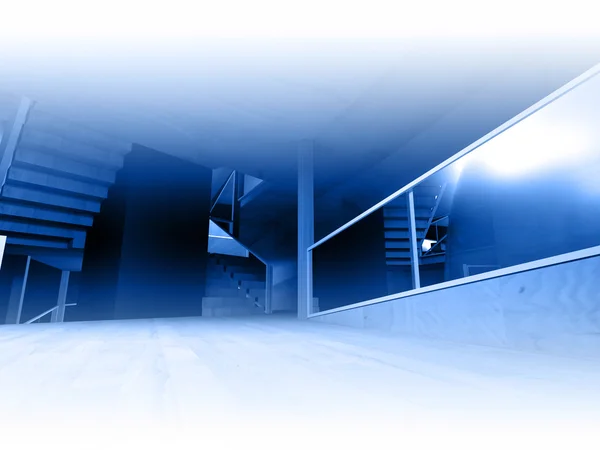 Conceptuele architectuur, indoor, hout kamer. — Stockfoto
