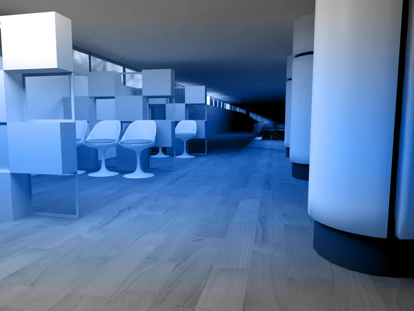 Sala de espera do hospital, arquitetura conceitual, espaço limpo . — Fotografia de Stock