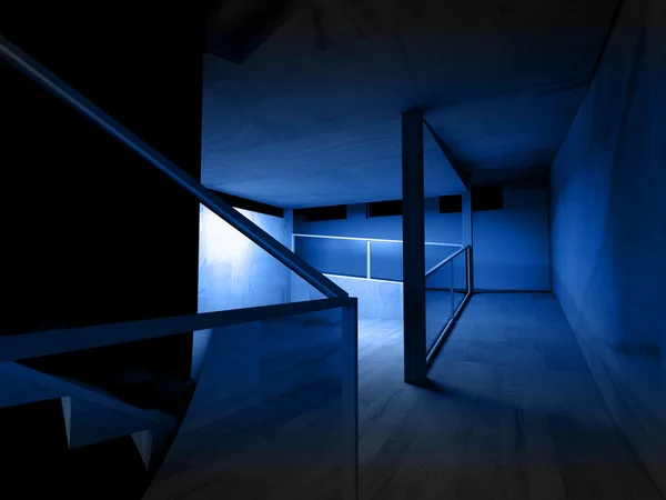 Conceptuele architectuur, indoor, hout kamer. — Stockfoto
