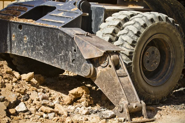Large Construction Excavation, wheels detail — Stock Photo, Image