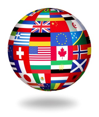 Global flags of the world clipart