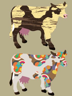 Abstract cows clipart