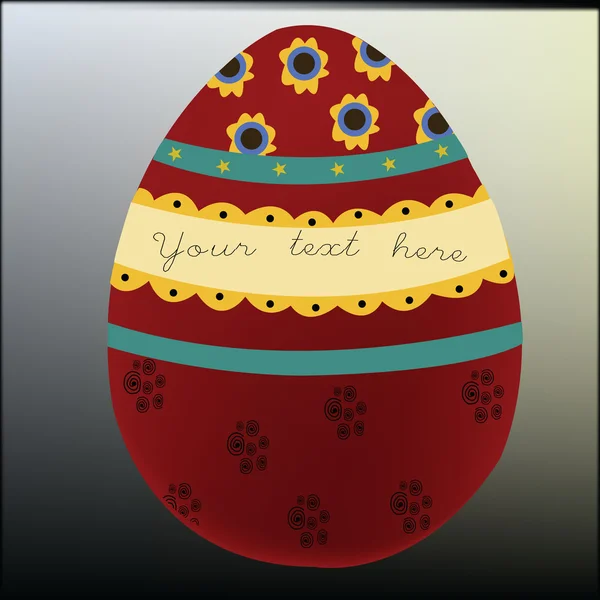 Stock vector Traditional painted easter red egg for your text