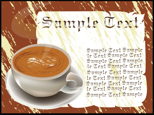 Coffee with sample text — Stock Vector