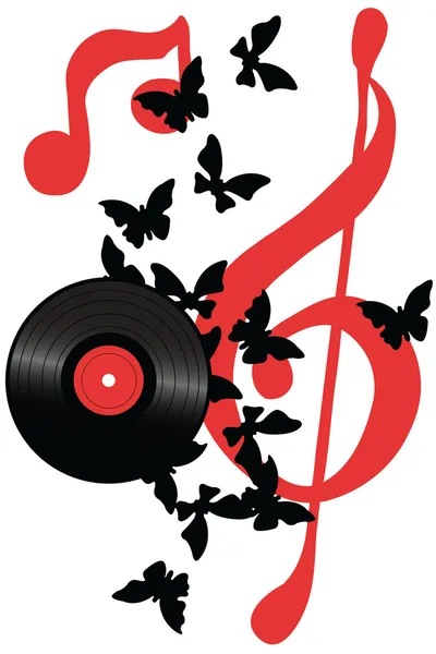 Vinyl design with butterflies — Stock Vector