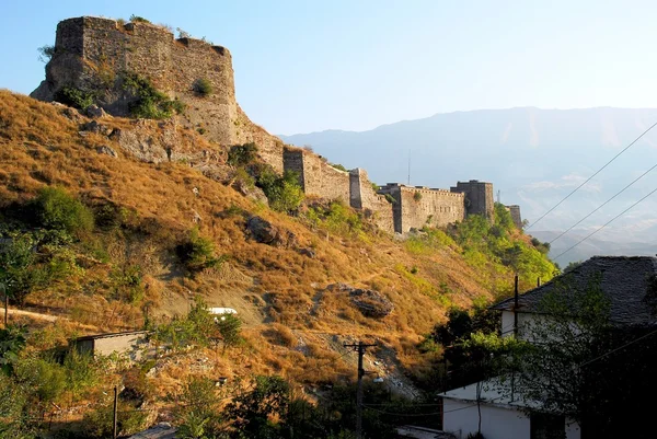 Gjirokastra slott, Albania stockfoto