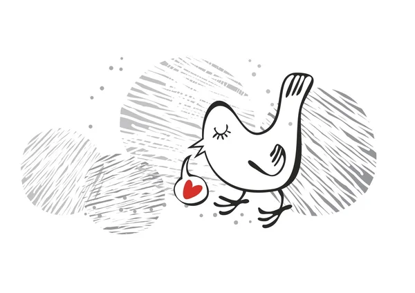 Petit oiseau parlant d'amour droit — Image vectorielle