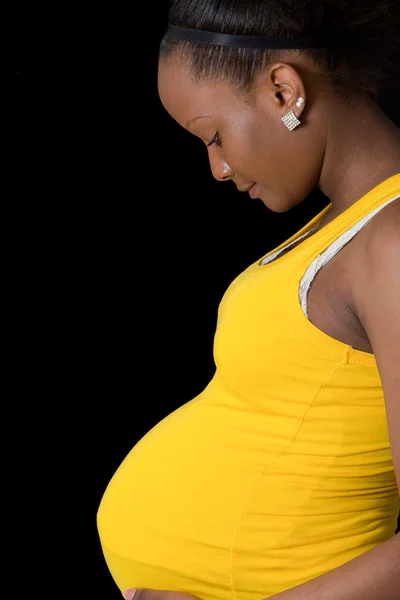 Gravid afrikansk kvinna svart metisse — Stockfoto