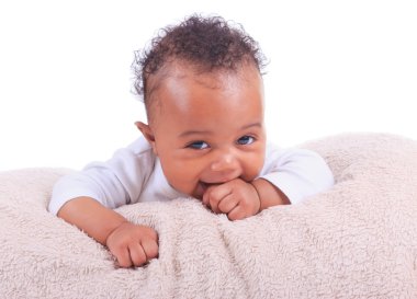 Newborn baby african american clipart