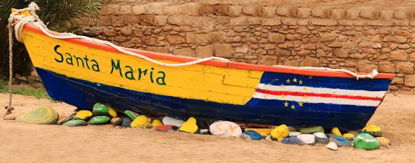 Wreck boat santa maria cape verde — Stok Foto