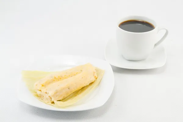 Humita ve kahve — Stok fotoğraf