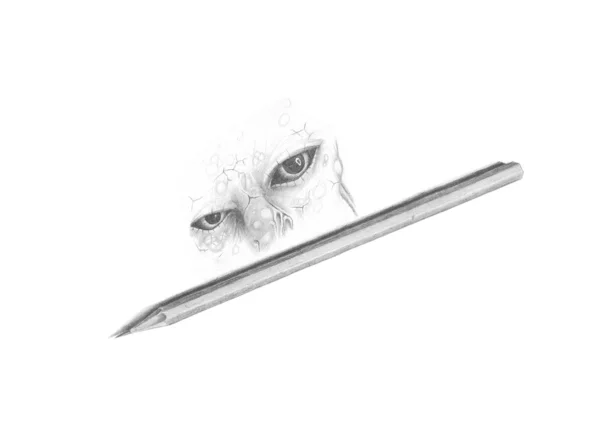 Lápis desenho olhos — Fotografia de Stock