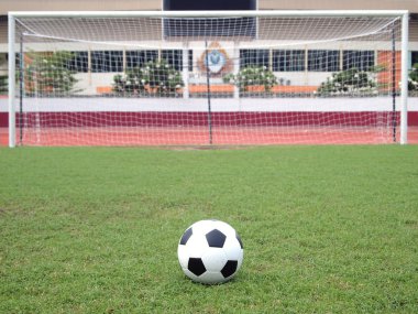 Perspective of penalty spot of soccer field clipart