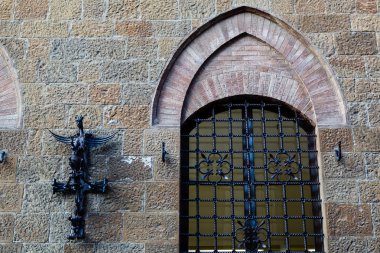 priori volterra Toskana, at Meydanı, eski sokak lambasının o