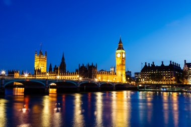 Big Ben and House of Parliament at Night, London, United Kingdom clipart