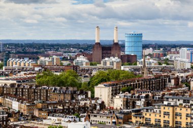 Aerial View from Westminster Cathedral on Roofs and Battersea Po clipart