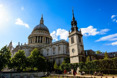 Saint Paul's Cathedral in London on Sunny Day, United Kingdom clipart