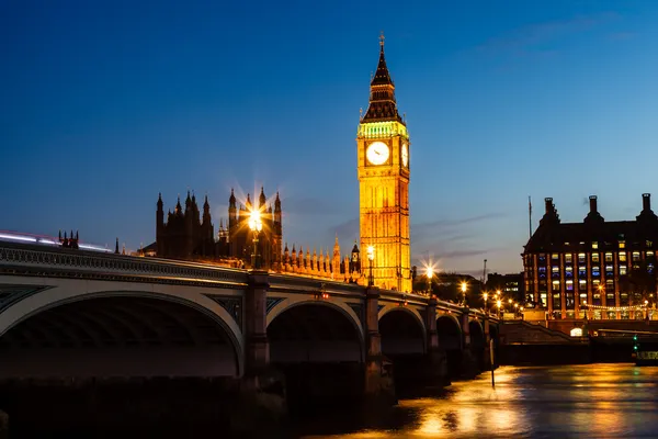 Big Ben and House of Parliament at Night, Londyn, Wielka Brytania — Zdjęcie stockowe
