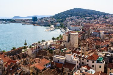 marjan Tepesi ve Split, Hırvatistan eski şehrin havadan görünümü