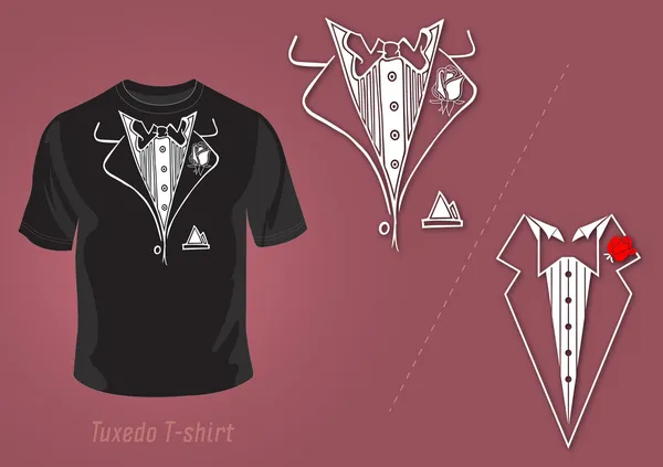 T-shirt Tuxedo design vectoriel — Image vectorielle