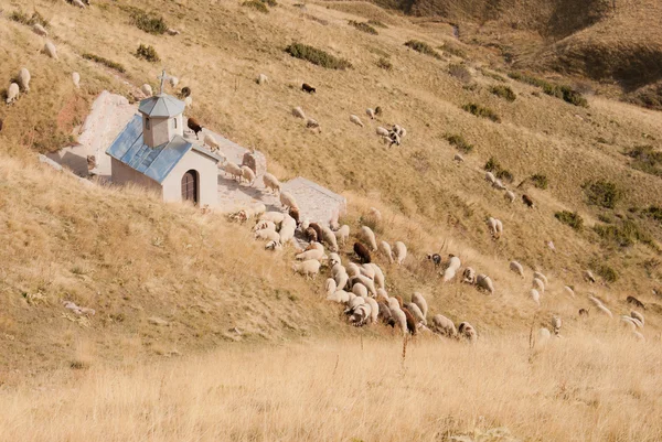Una pequeña iglesia en las montañas — Foto de Stock
