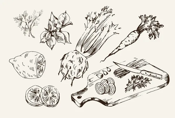 Ingredientes para cocinar — Archivo Imágenes Vectoriales