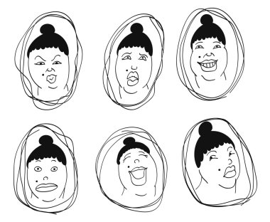 Emotions. woman clipart