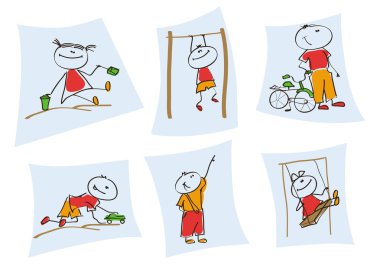 Children playing clipart