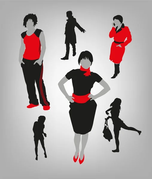 Women's silhouettes — Stock Vector