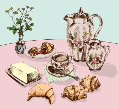 French breakfast clipart