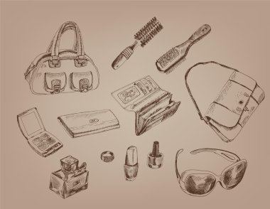 Women's accessories clipart