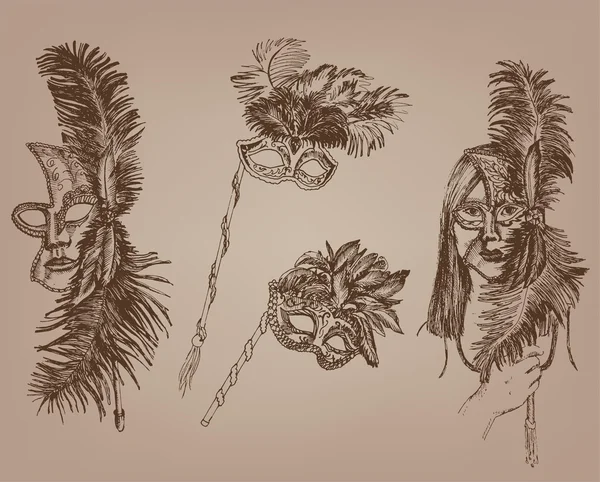 Máscaras de mascarada — Archivo Imágenes Vectoriales