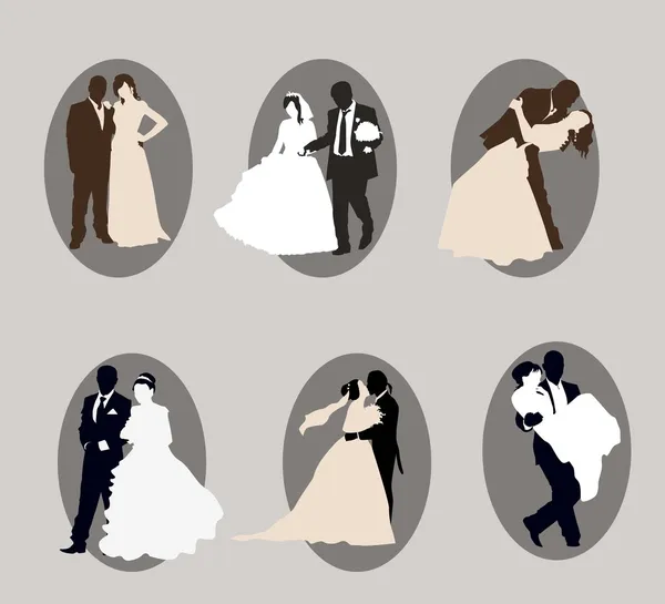 Yeni evliler — Stok Vektör
