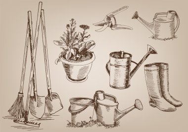 Garden tools clipart