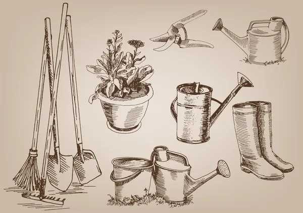 Садовые инструменты — стоковый вектор