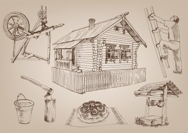 Wooden hut clipart