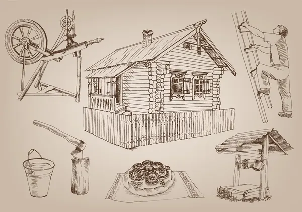 Cabana de madeira —  Vetores de Stock