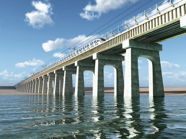 stock image Railway bridge over the river