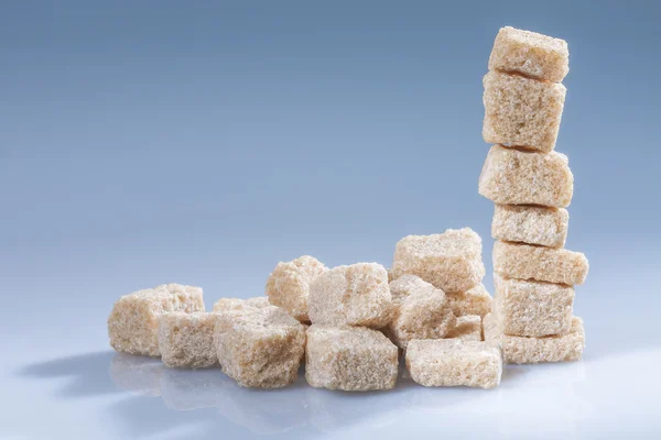 Brown sugar cubes - horizontal — Stock Photo, Image