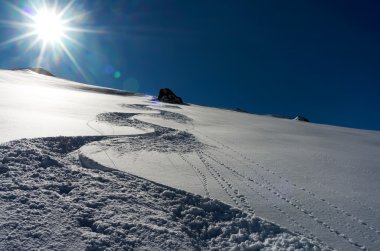 Ski track down the hill clipart