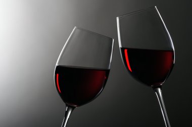 Two wineglasses with redwine clipart