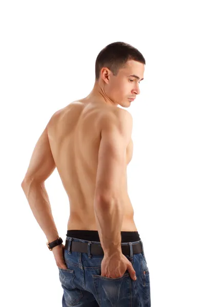 Mladý sportovec s nahým trupem — Stock fotografie