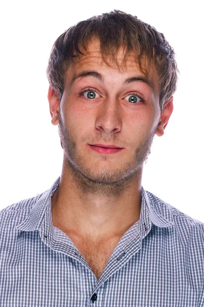 Man with funny facial expression — Stock Photo, Image